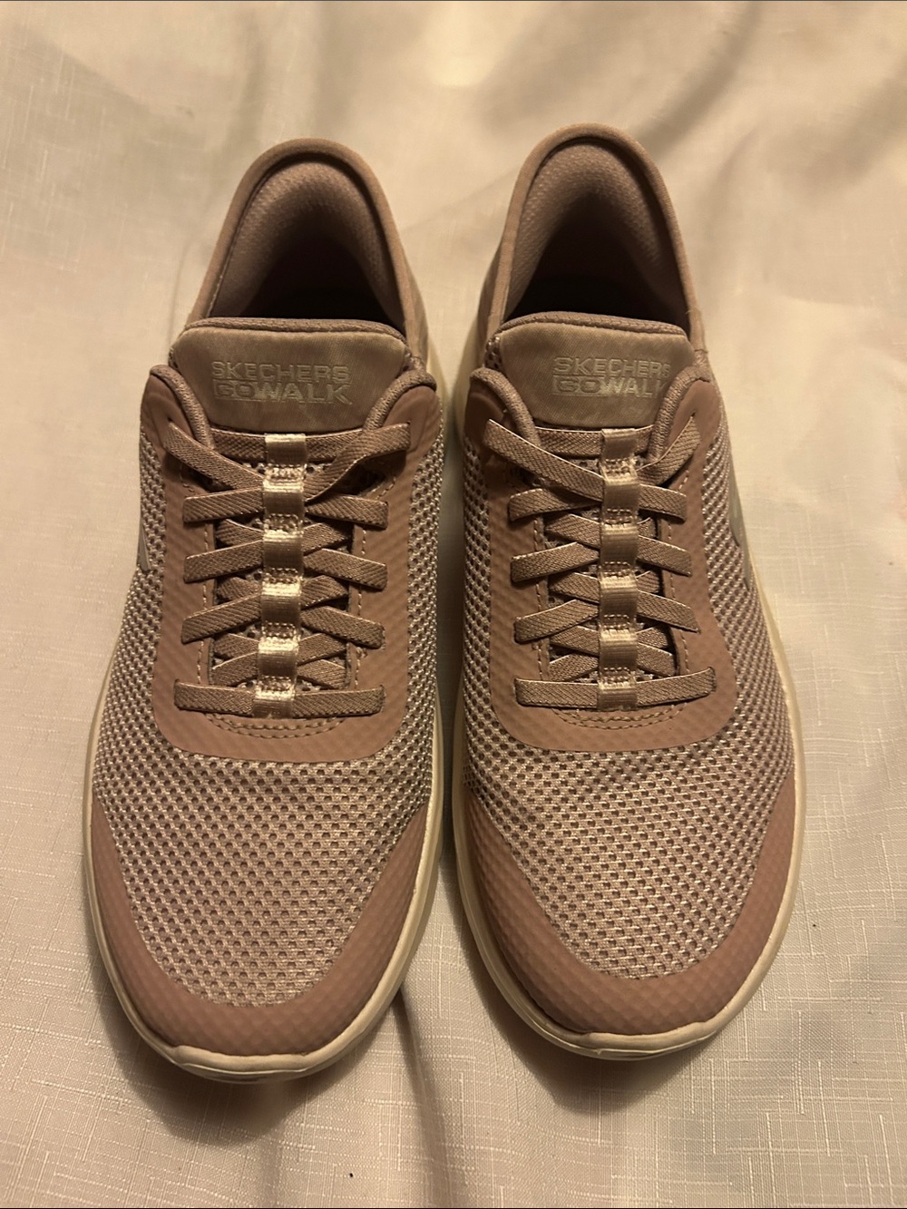 Skechers Men’s Taupe Mesh Lace-Up Sneakers